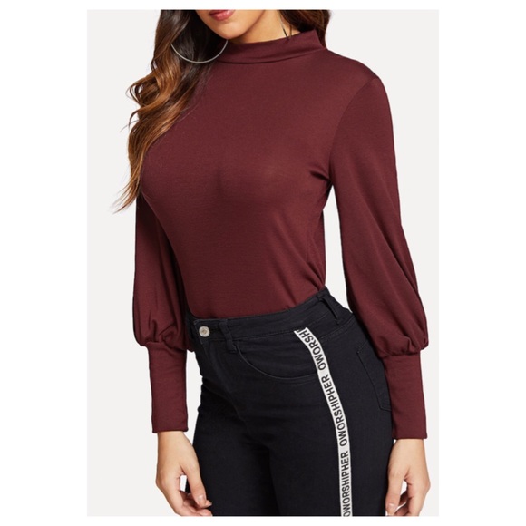 Bishop sleeve mock turtle neck - Picture 3 of 6